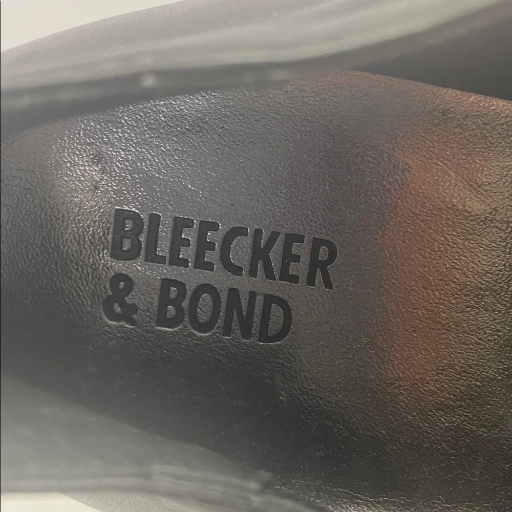 Bleecker & Bond 9..5 Leigh Double Studded Monk Strap Black Leather Oxfords Shoes
